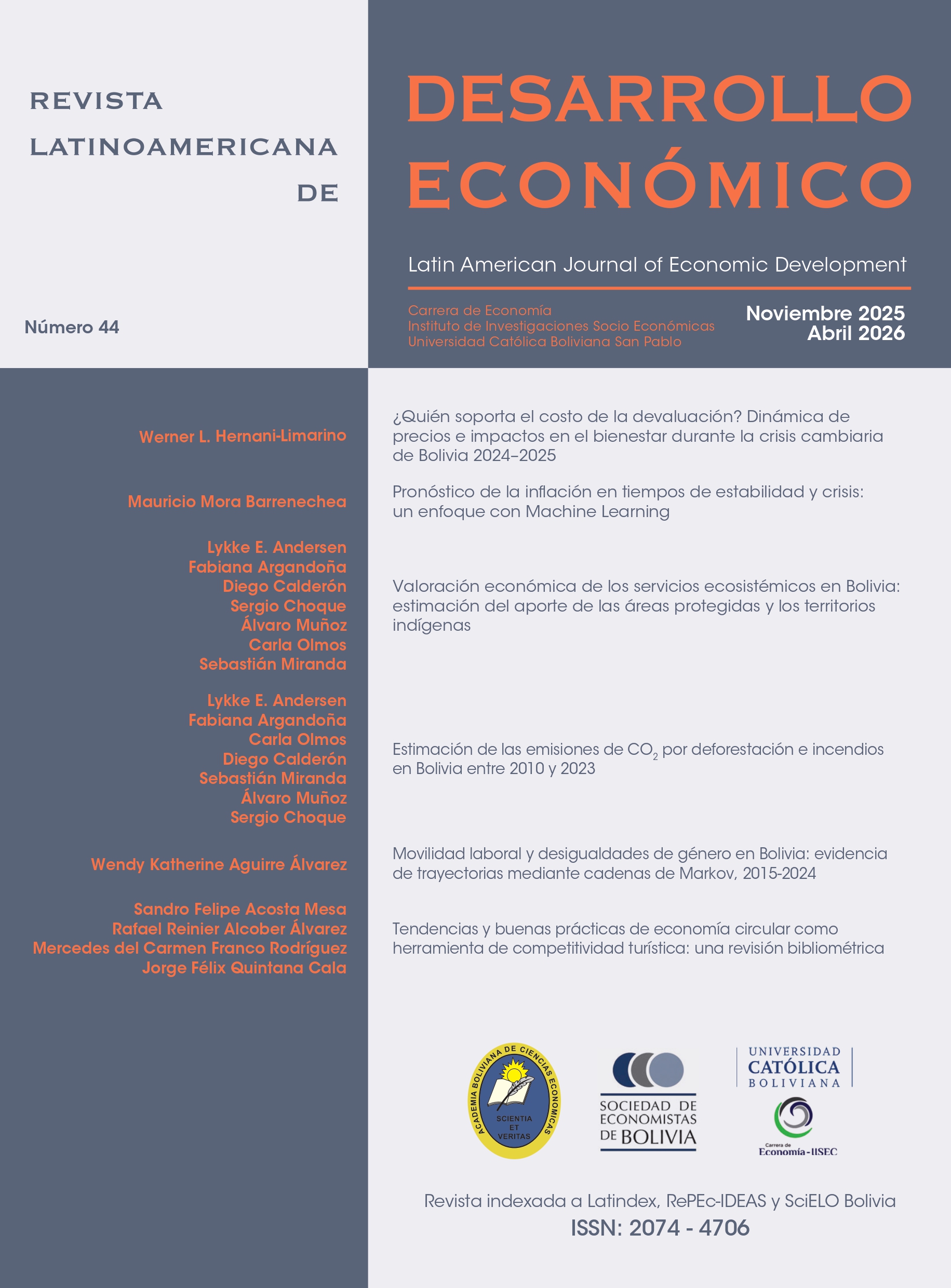 					Ver Vol. 23 Núm. 44 (2025): Revista Latinoamericana de Desarrollo Económico No. 44
				