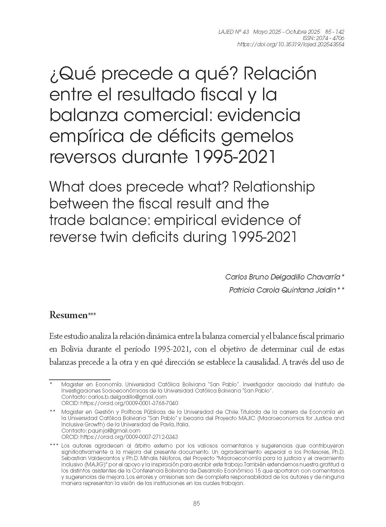 ¿Qué precede a qué? Relación entre el resultado fiscal y la balanza comercial: evidencia empírica de déficits gemelos reversos durante 1995-2021